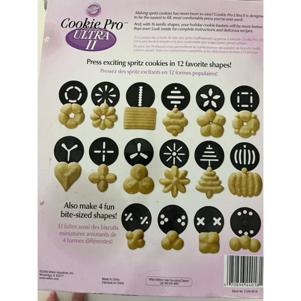 Wilton Cookie Pro Ultra II‎ Cookie Press 16 Shaping Disks Box Booklet Complete
